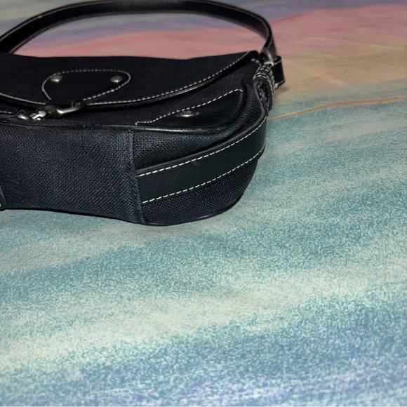 Vintage Ralph Lauren black leather buckle bag with silver metal clasp Y2K 90’s - Picture 5 of 13